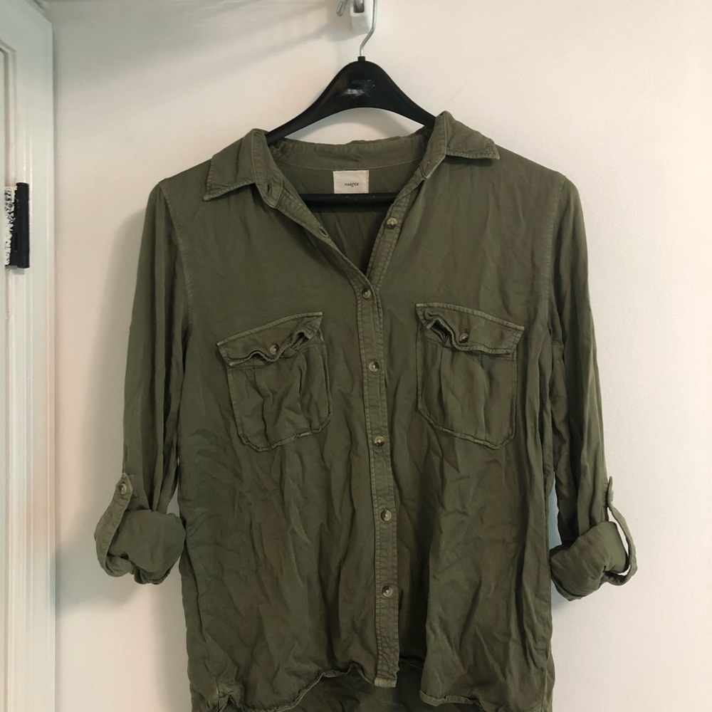 Harper Army green blouse